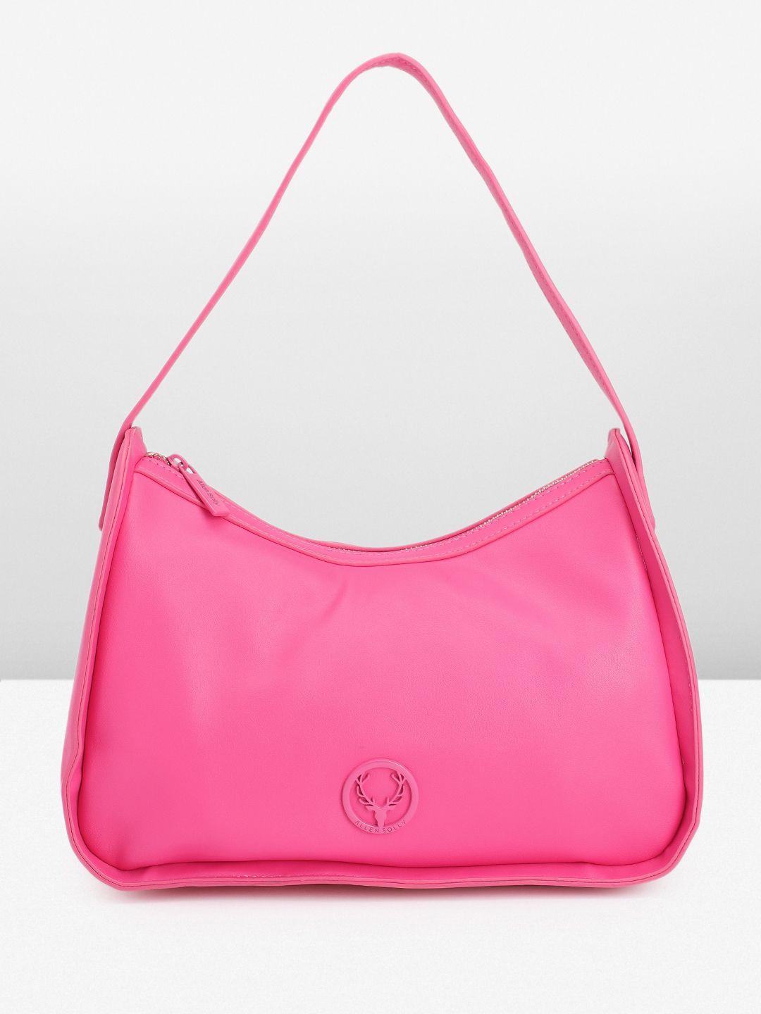 allen solly solid pu structured hobo bag