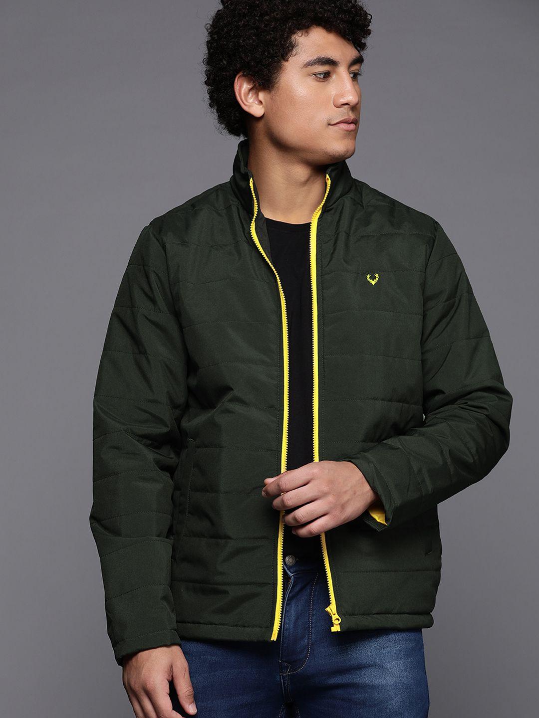 allen solly sport  olive green solid padded jacket