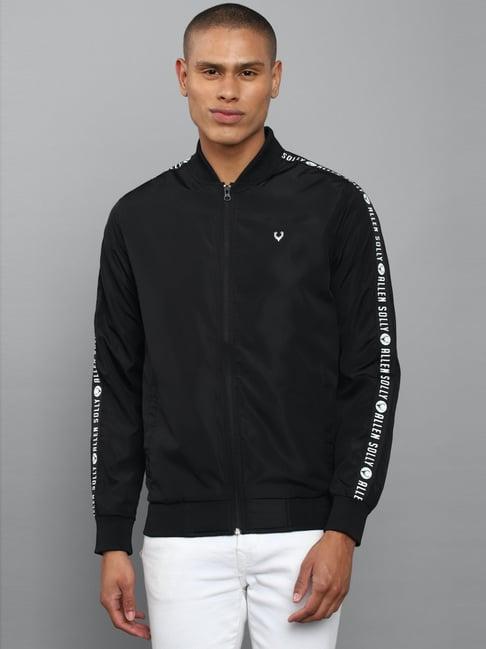 allen solly sport black regular fit bomber jacket