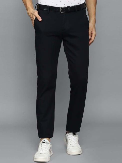 allen solly sport black slim fit trousers