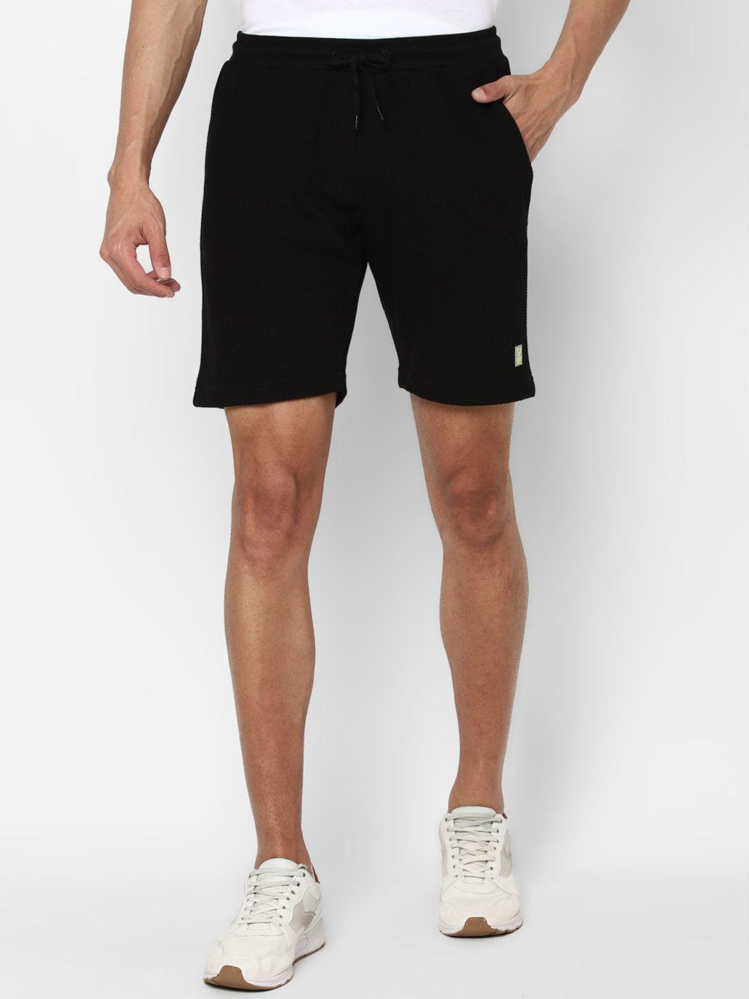 allen solly sport men black slim fit regular shorts