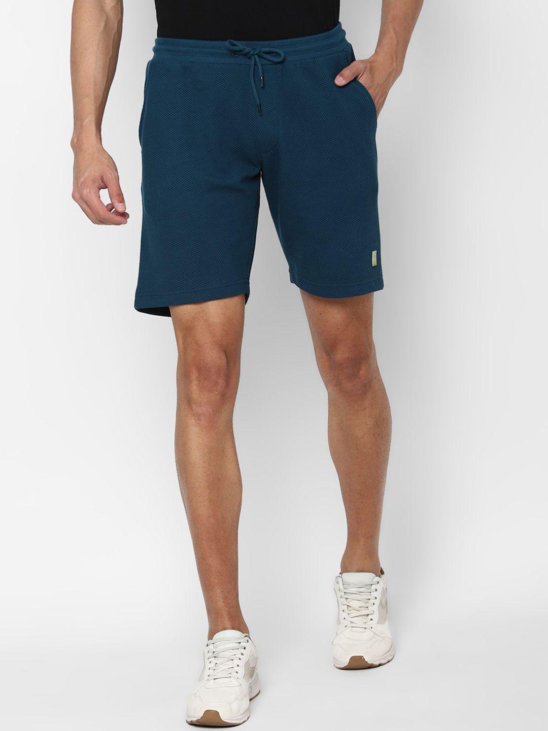 allen solly sport men blue slim fit sports shorts