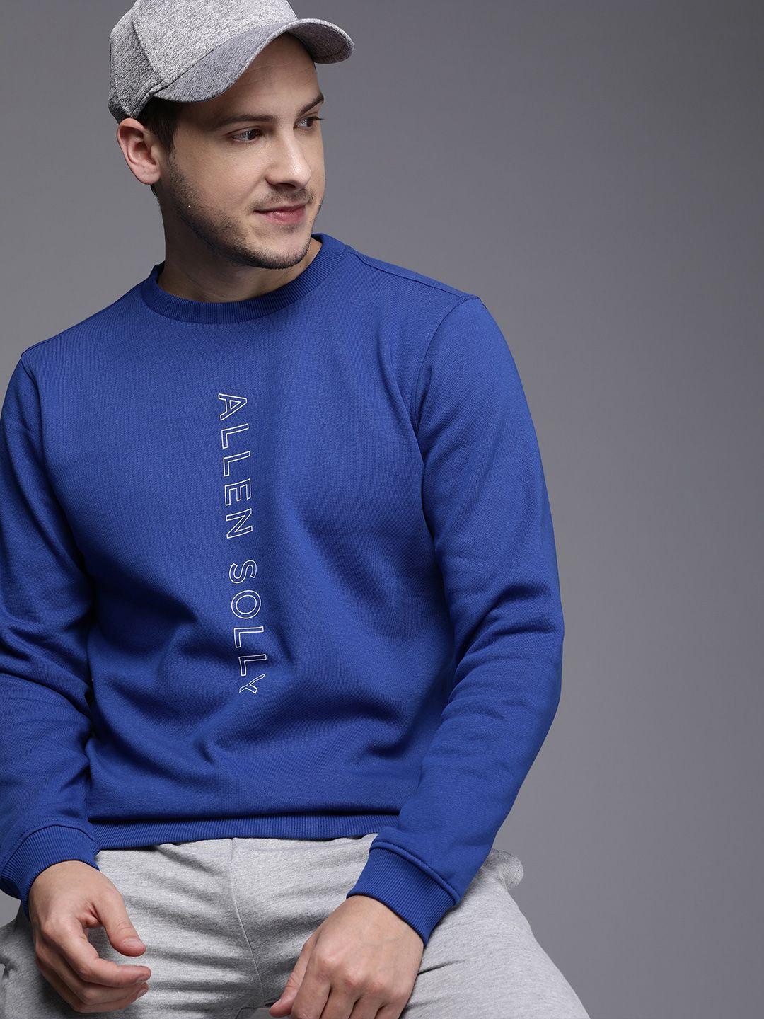 allen solly sport men blue typography printed sweatshirt