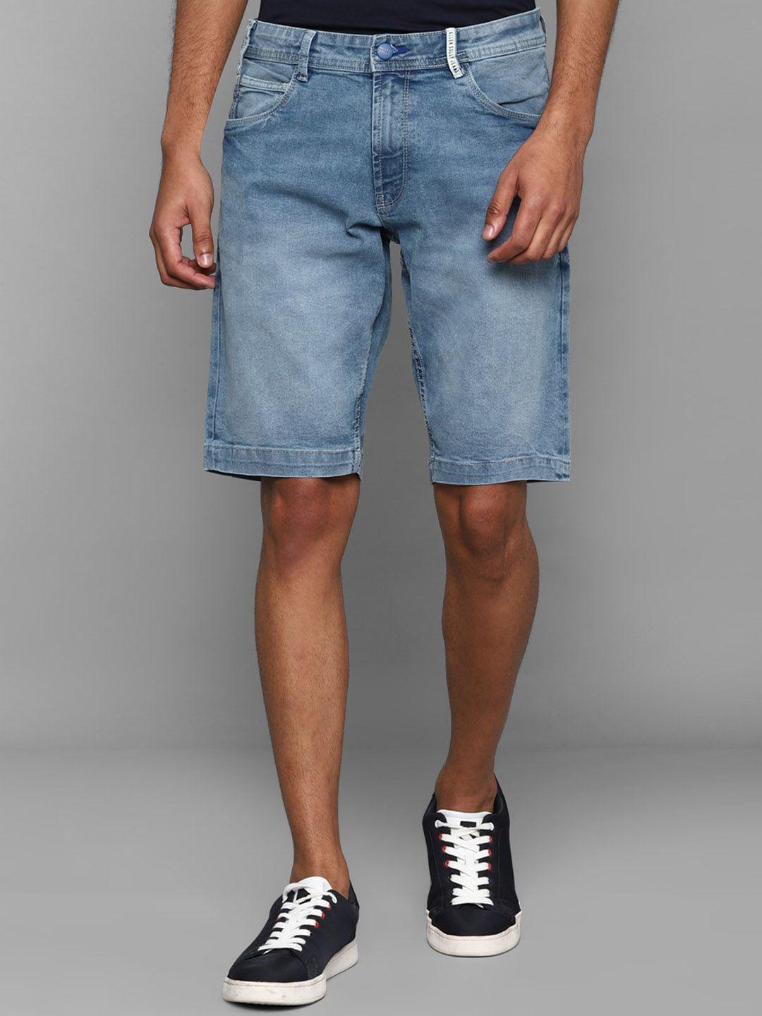 allen solly sport men blue washed slim fit denim shorts