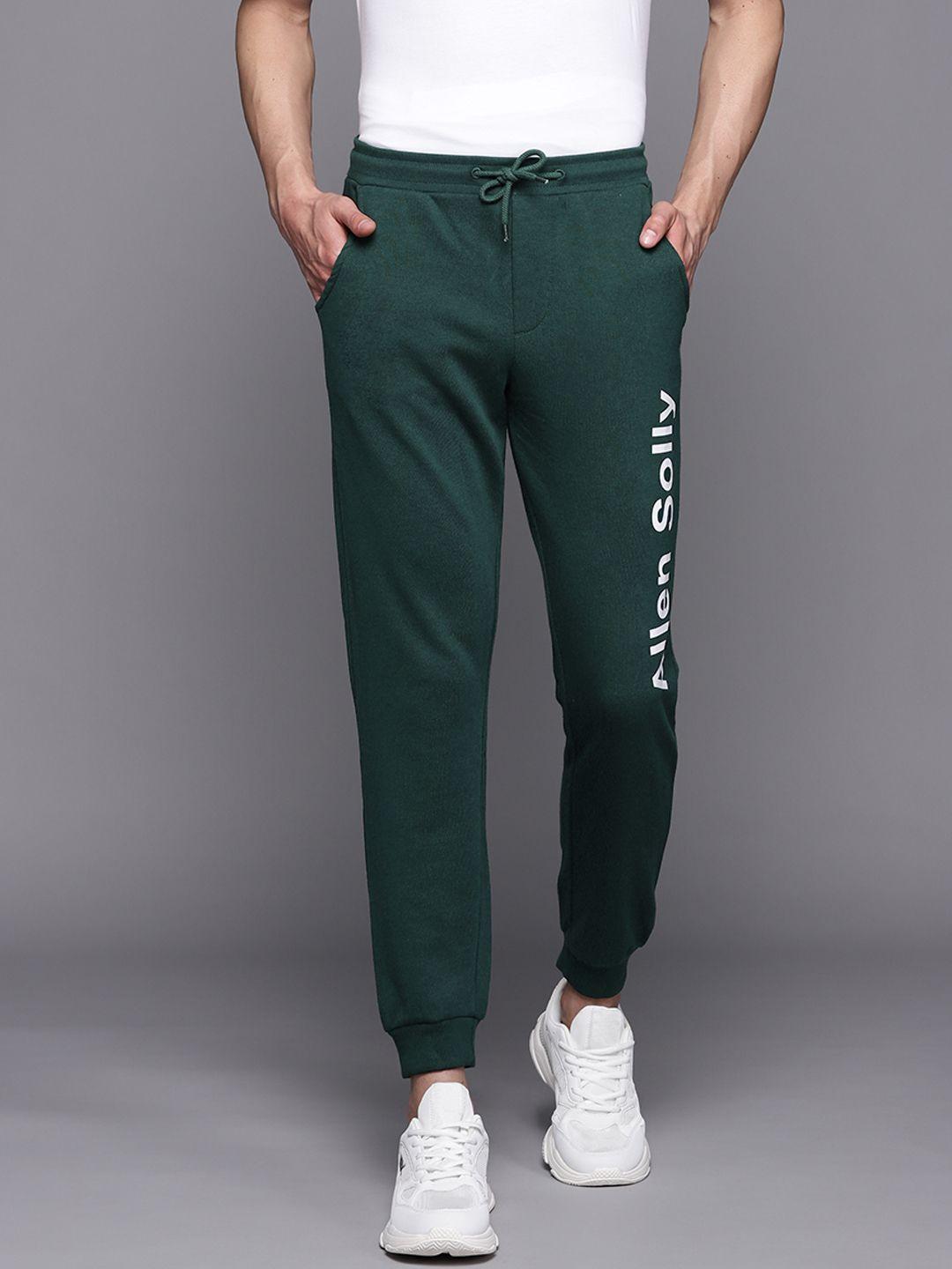 allen solly sport men green joggers with printed detail