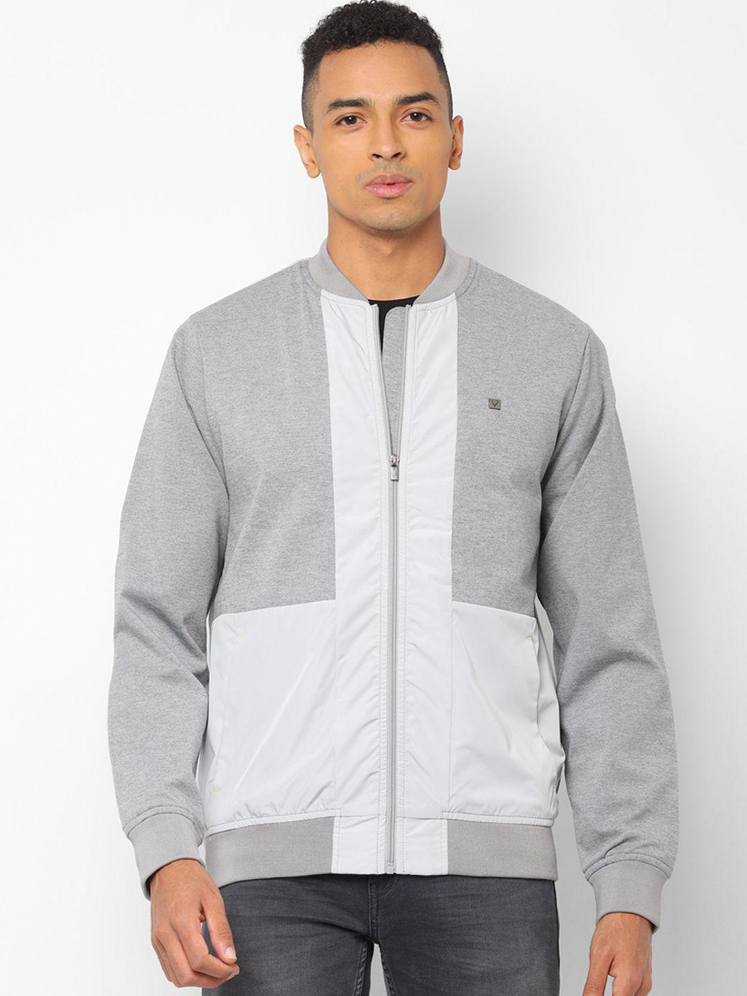 allen solly sport men grey colourblocked sporty jacket