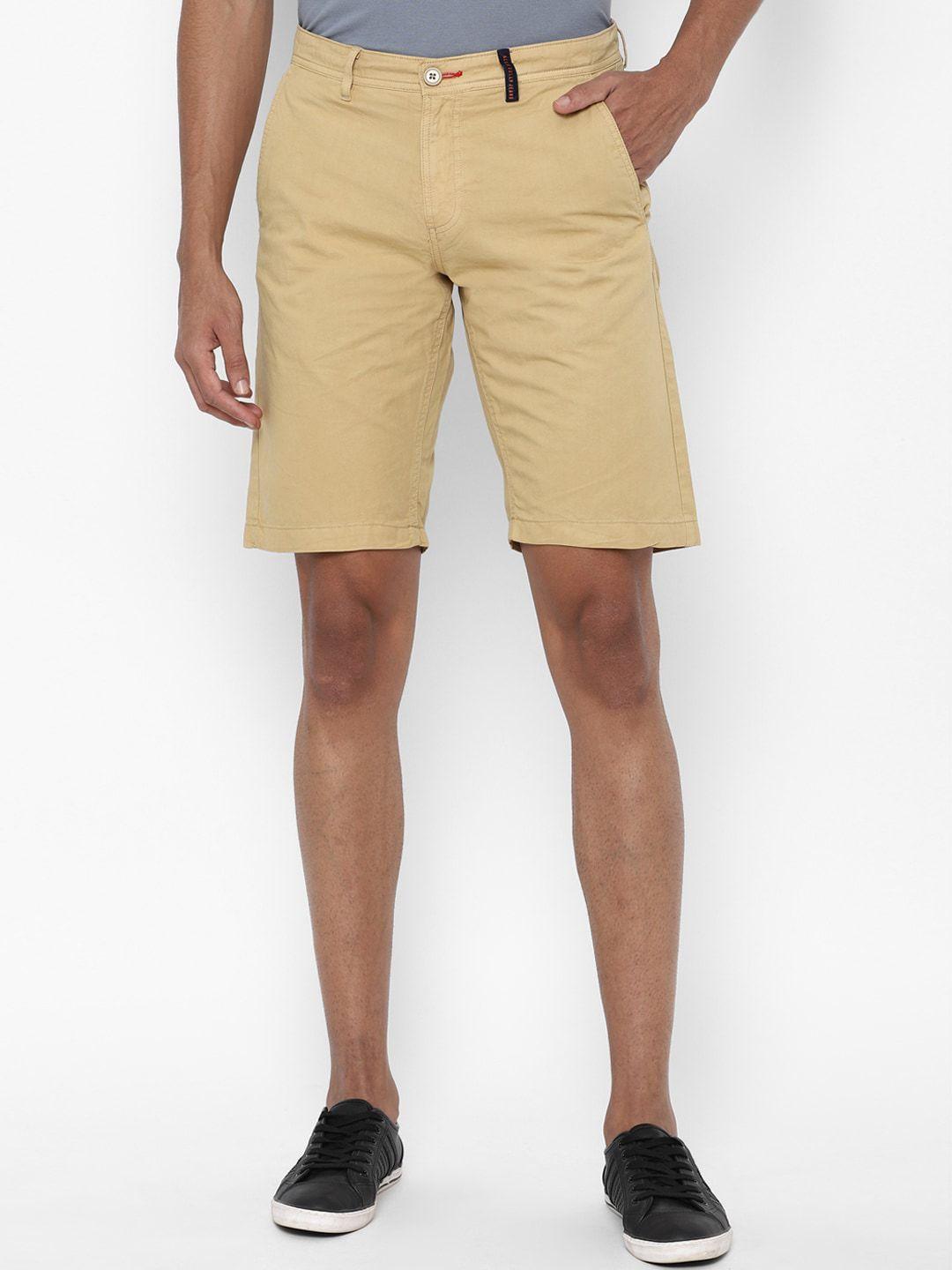 allen solly sport men khaki slim fit cotton shorts