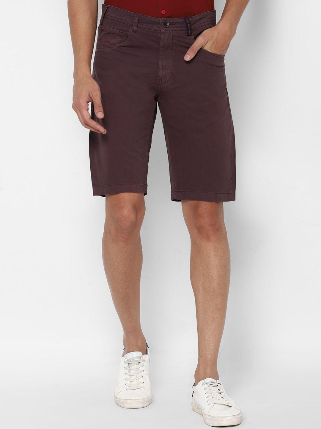 allen solly sport men maroon slim fit shorts