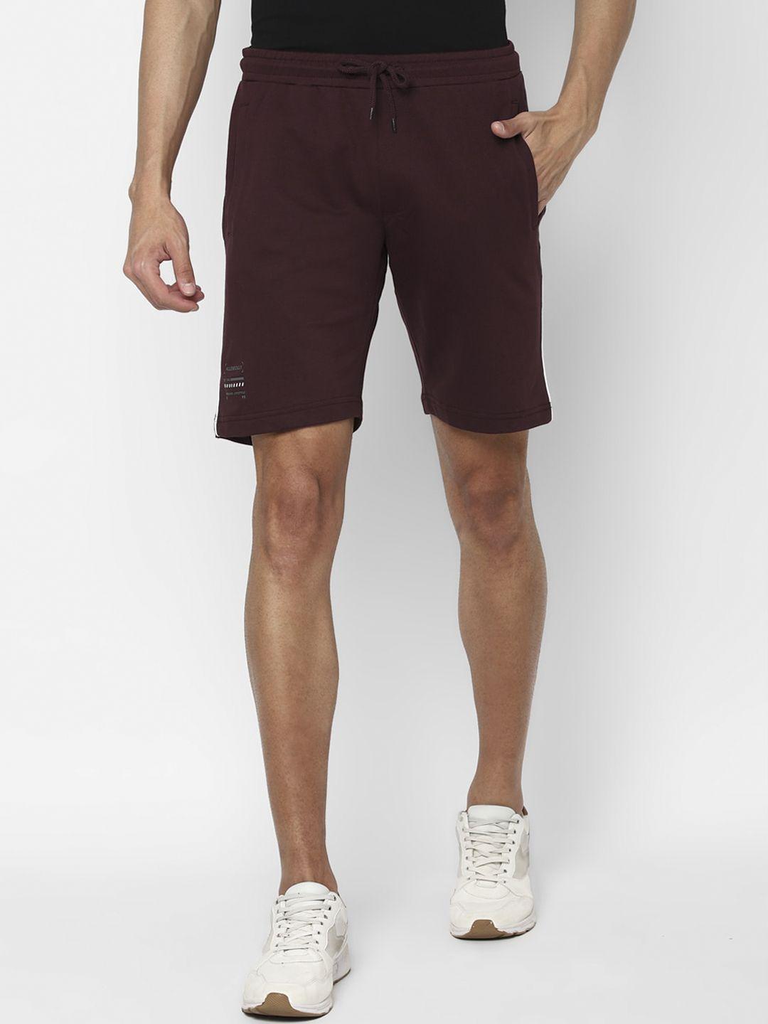 allen solly sport men maroon slim fit sports shorts