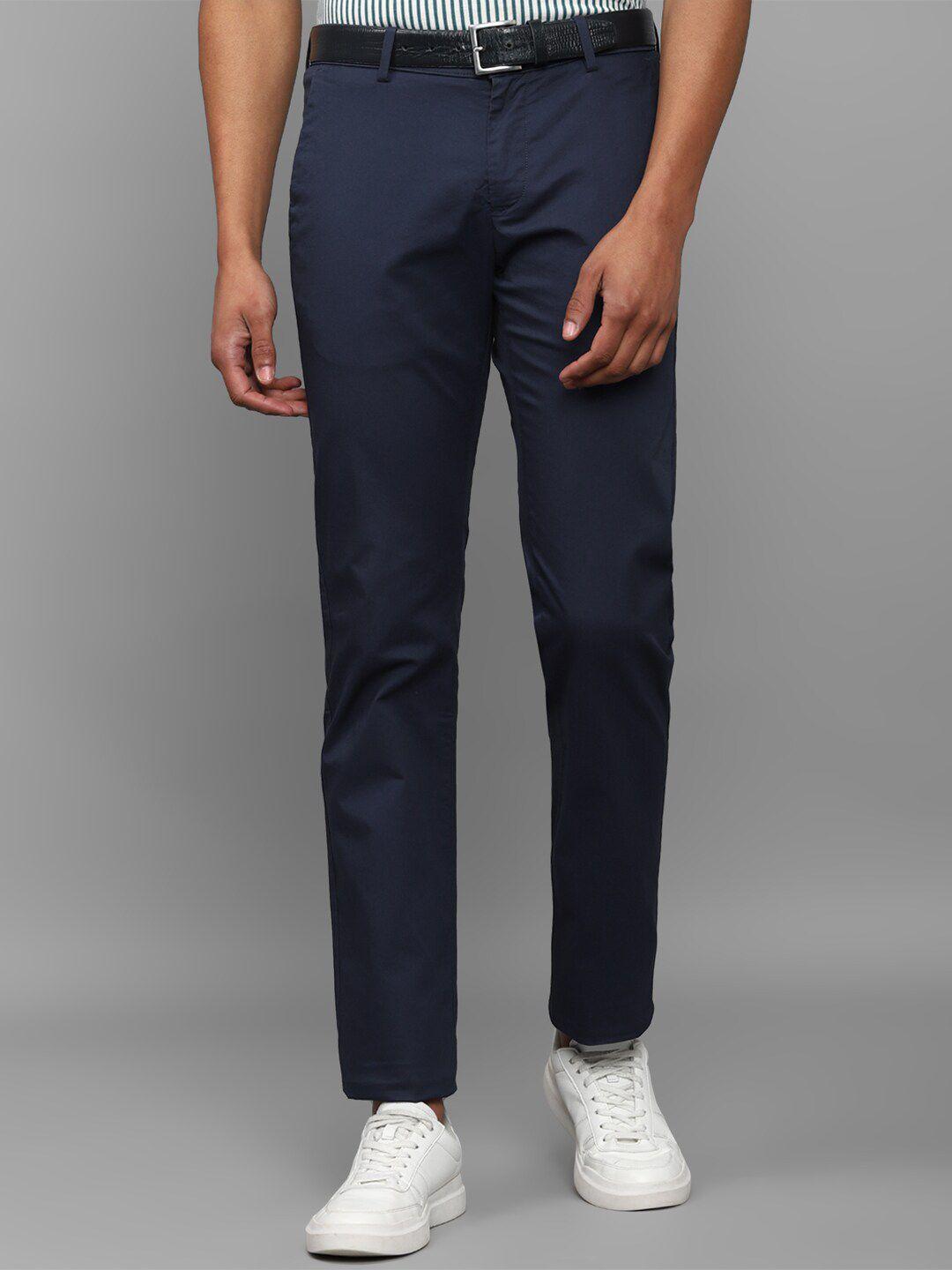 allen solly sport men navy blue slim fit trouser