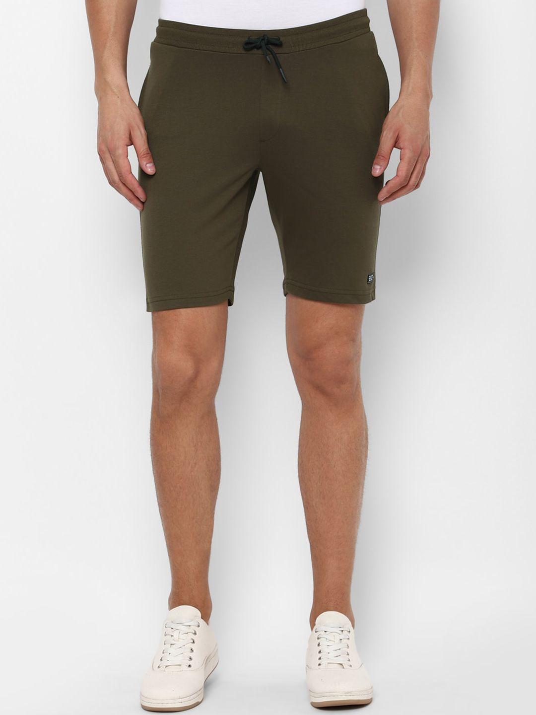 allen solly sport men olive green slim fit regular shorts