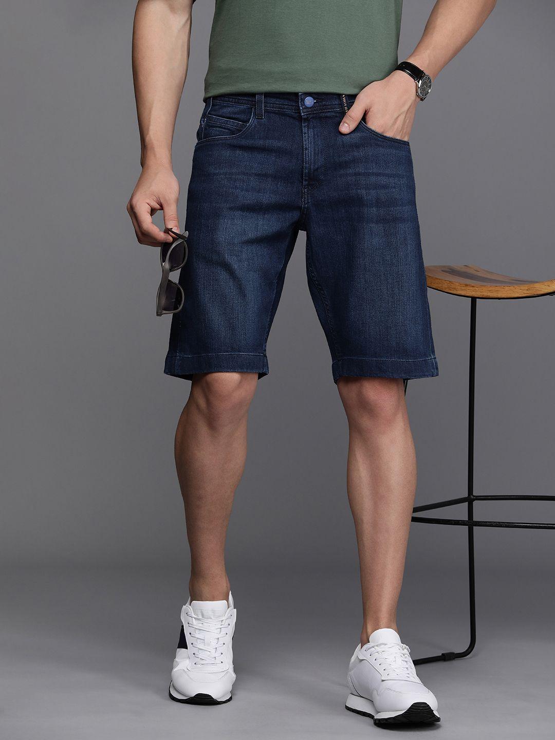 allen solly sport men slim fit cotton denim shorts