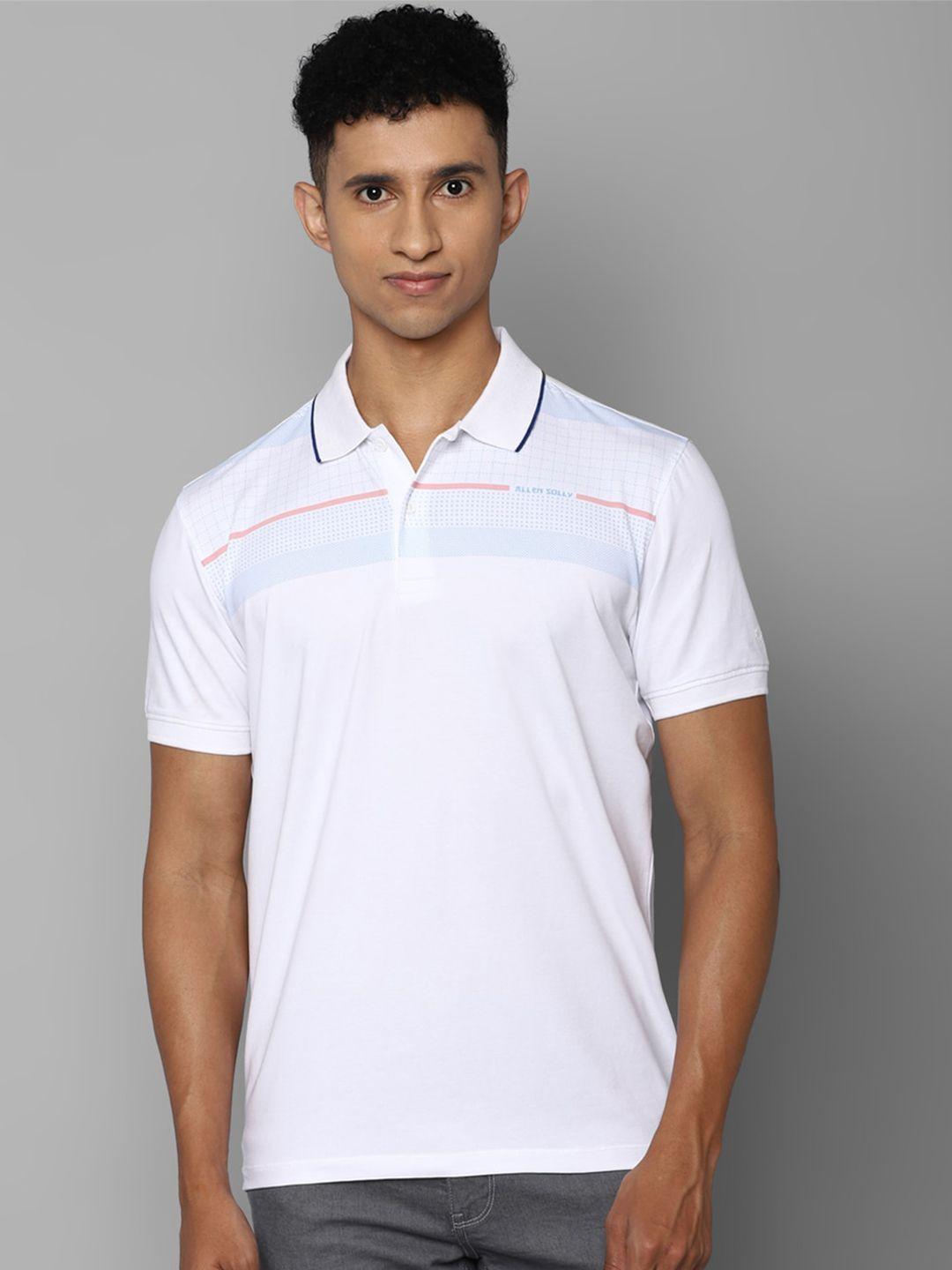 allen solly sport men white polo collar t-shirt