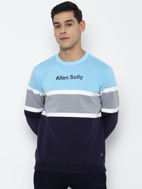 allen solly sport multi cotton regular fit colour block sweatshirt