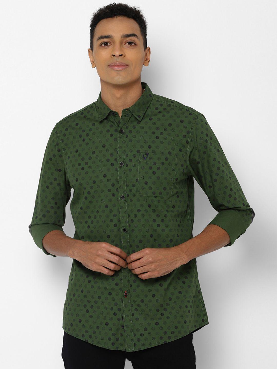 allen solly sport polka dots printed pure cotton casual shirt