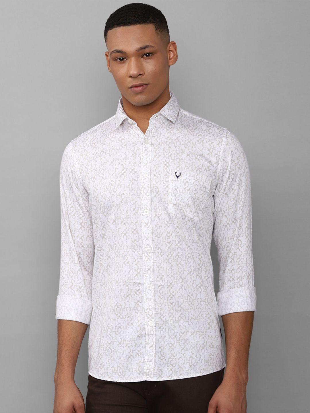 allen solly spread collar ethnic motifs printed casual pure cotton shirt