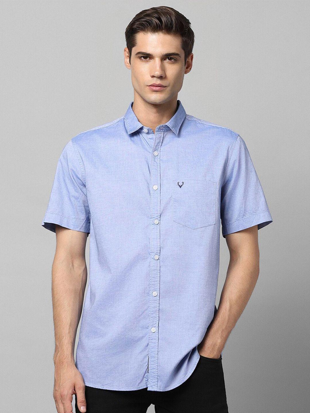 allen solly spread collar regular fit opaque cotton casual shirt