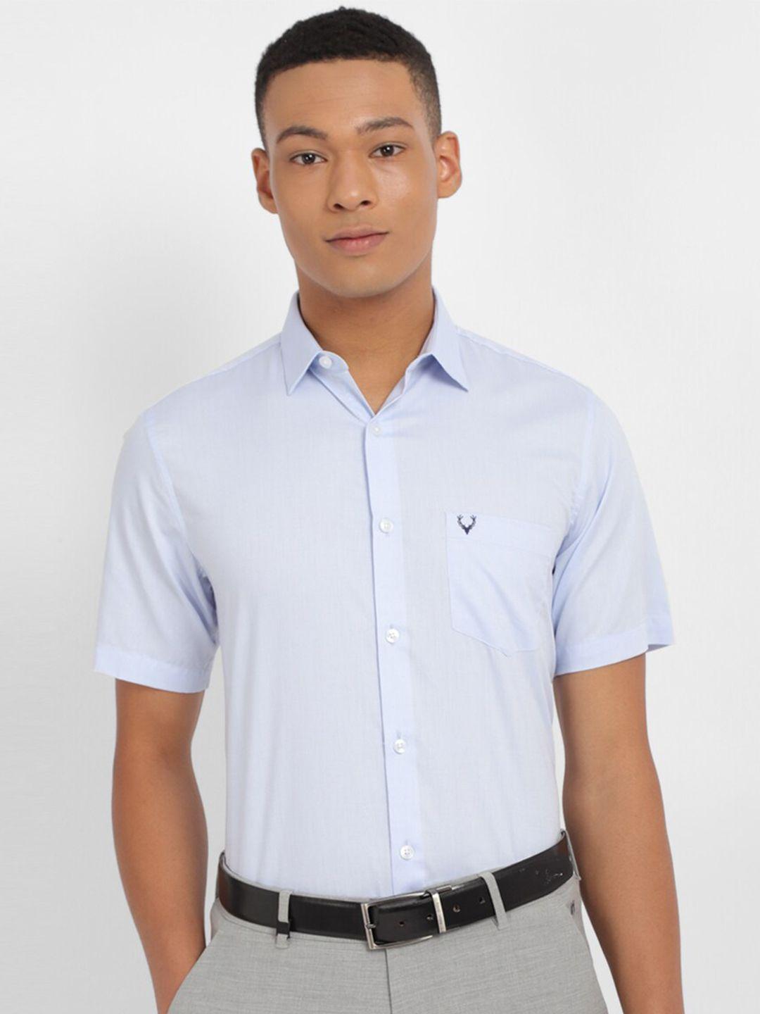 allen solly spread collar slim fit pure cotton formal shirt