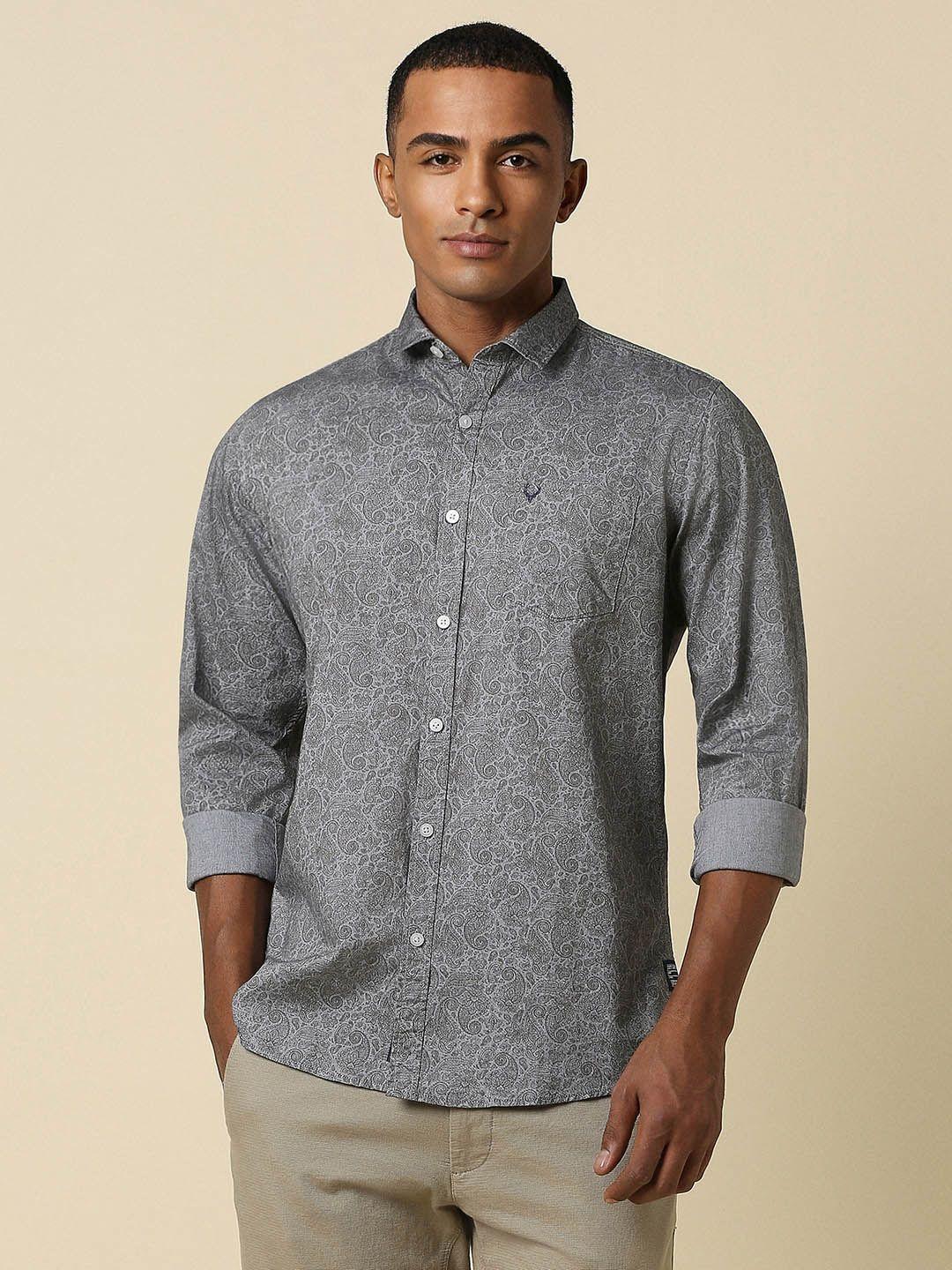 allen solly spread ethnic motifs printed casual pure cotton shirt