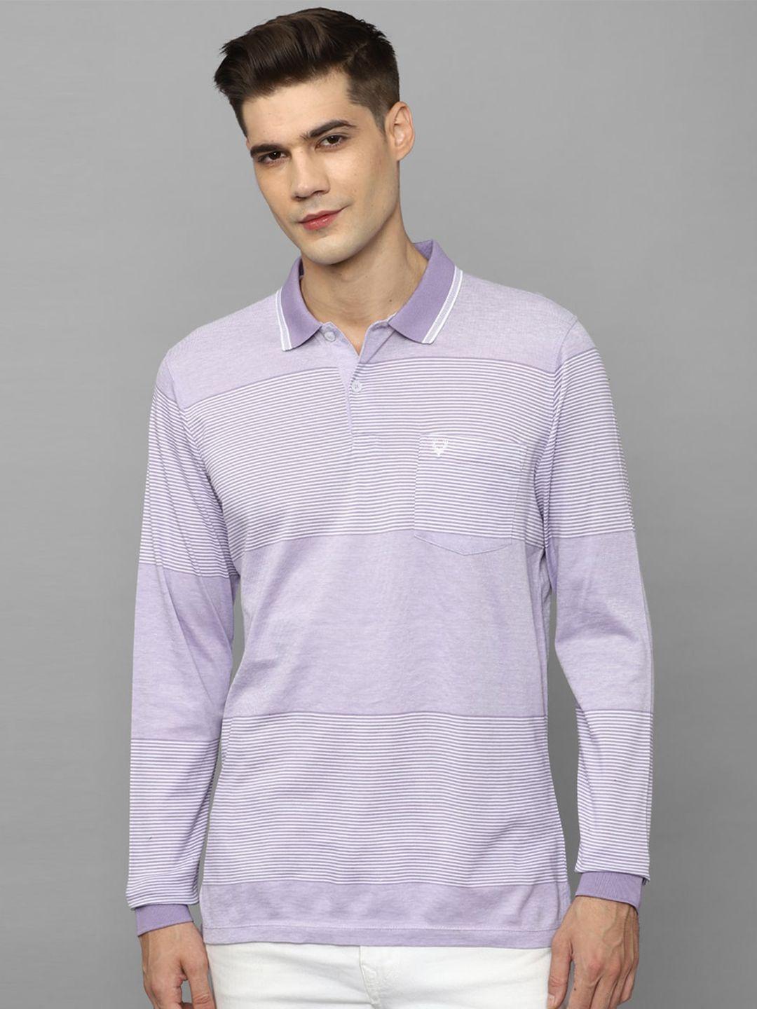 allen solly striped polo collar pure cotton t-shirt