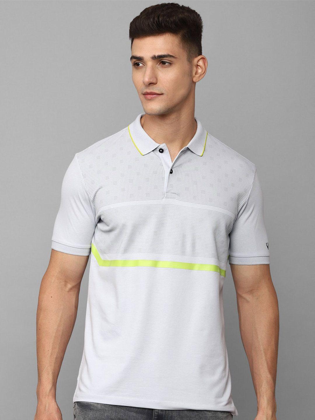 allen solly striped polo collar regular fit pure cotton casual t shirt