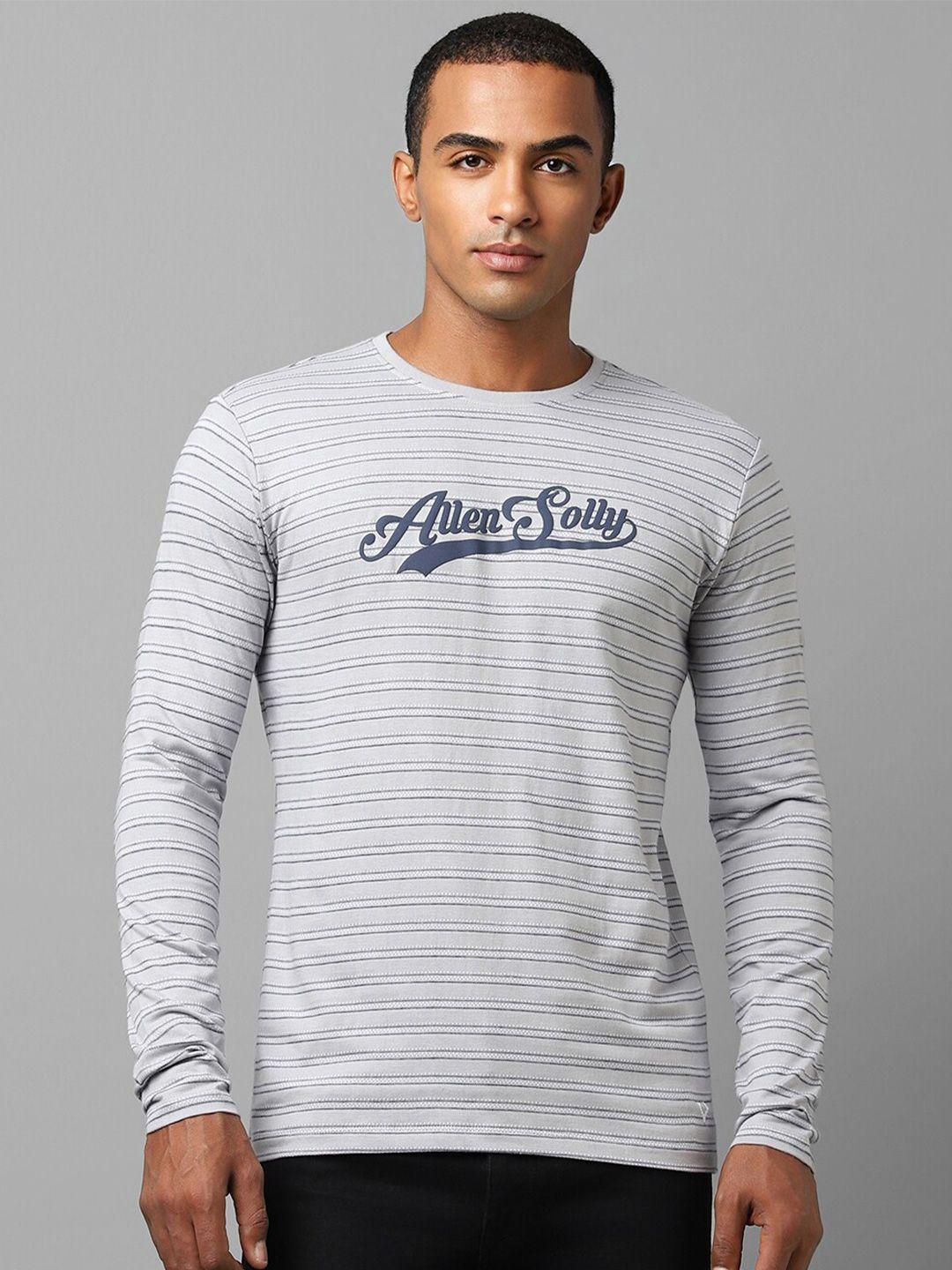 allen solly striped pure cotton slim fit t-shirt