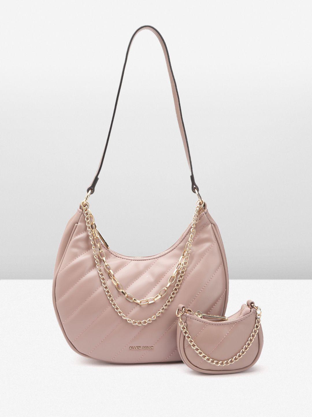 allen solly structured hobo bag with quilted detail