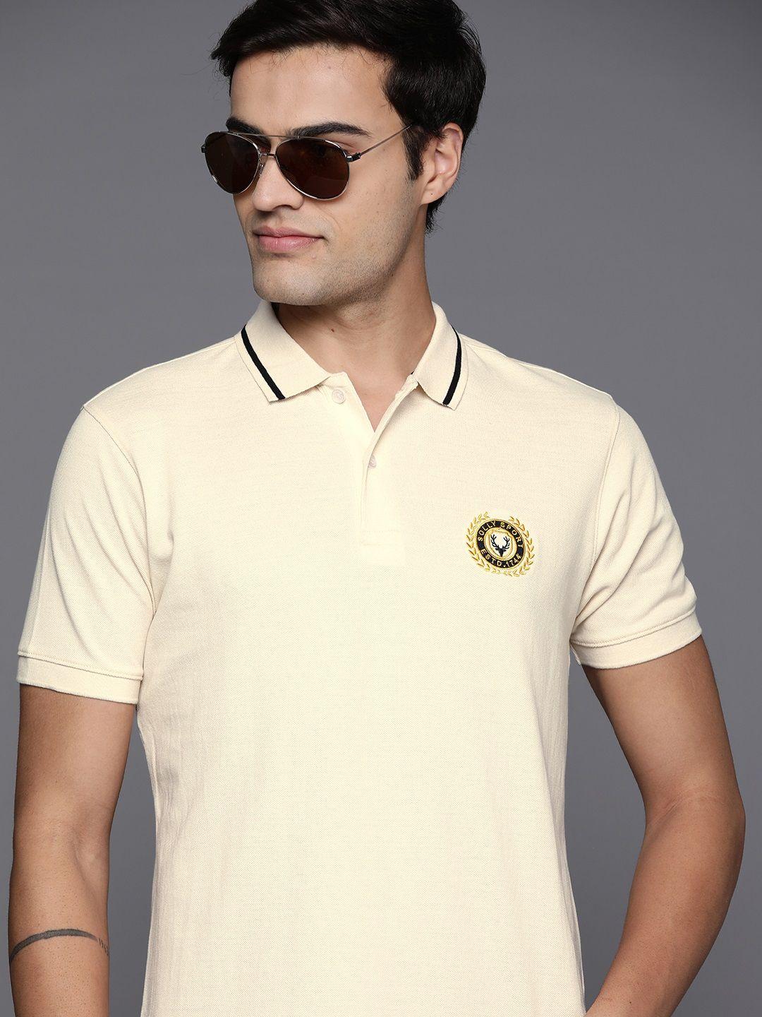 allen solly tribe applique detail polo collar t-shirt