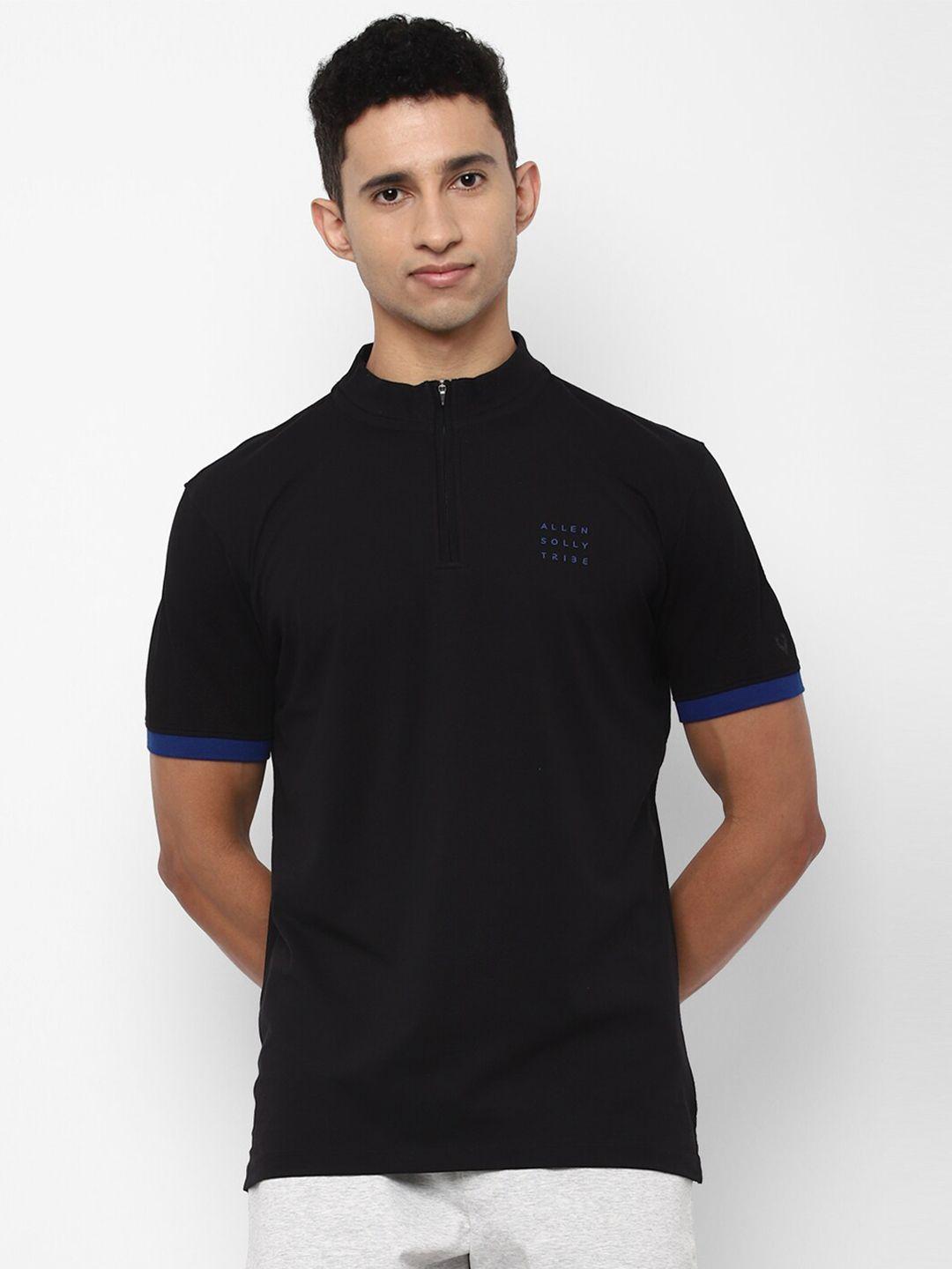 allen solly tribe men black high neck t-shirt