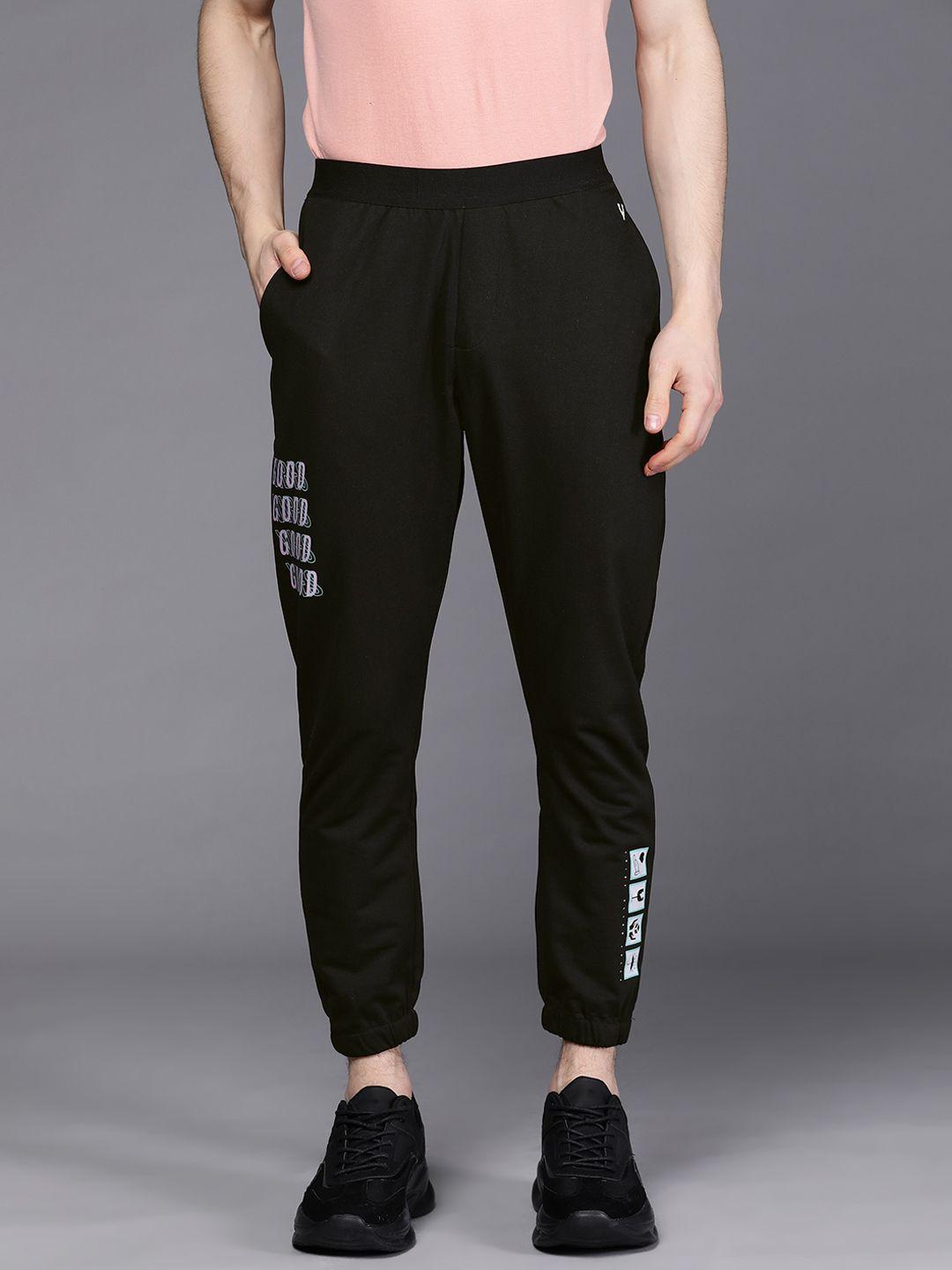 allen solly tribe men black printed detail joggers