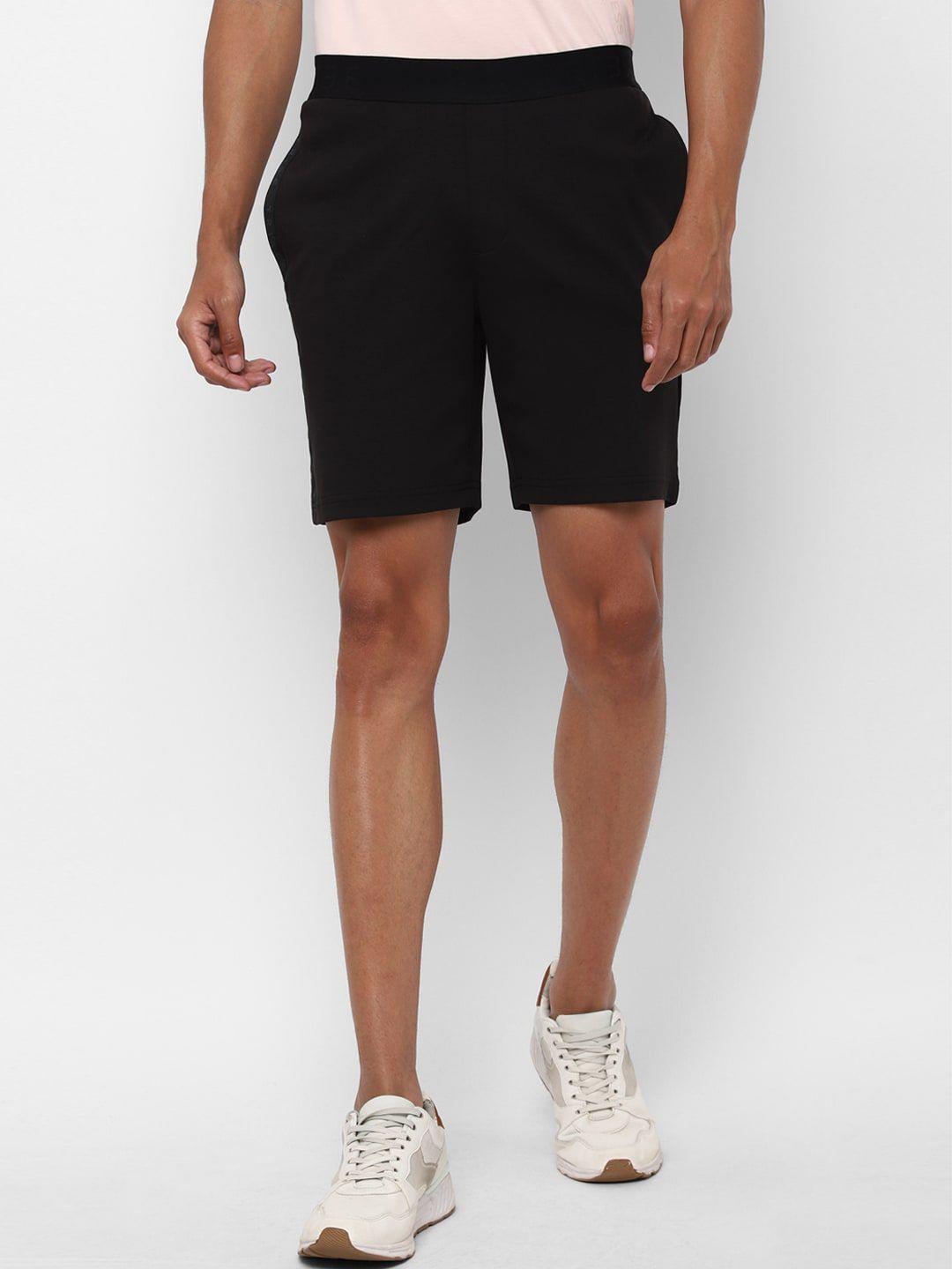 allen solly tribe men black slim fit sports shorts