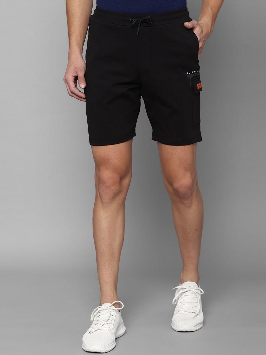 allen solly tribe men black slim fit sports shorts