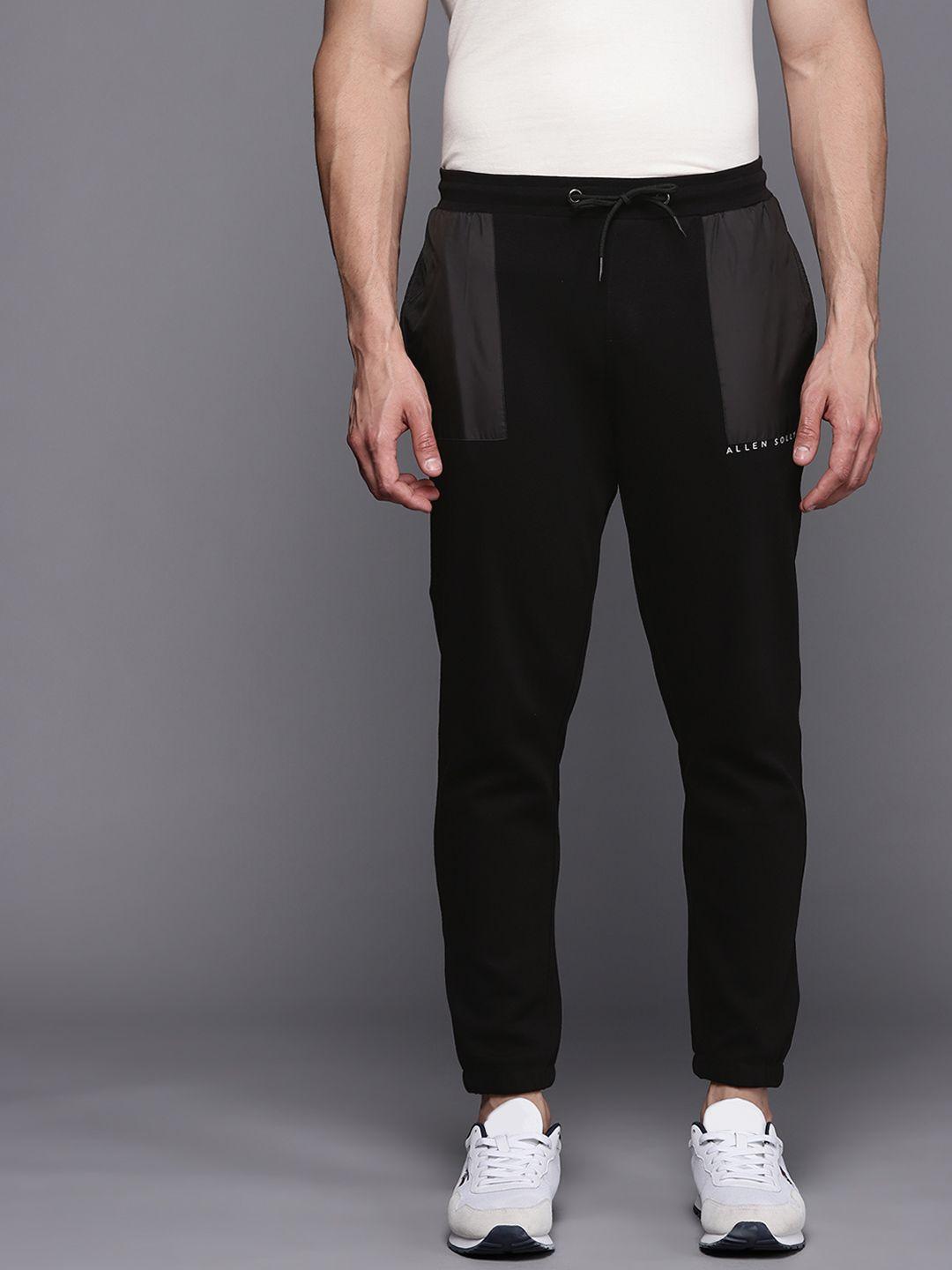 allen solly tribe men black solid joggers