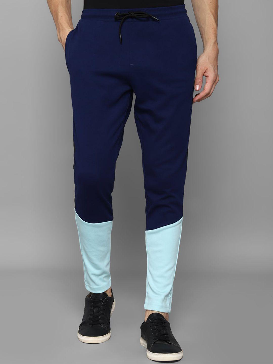 allen solly tribe men blue colourblocked joggers