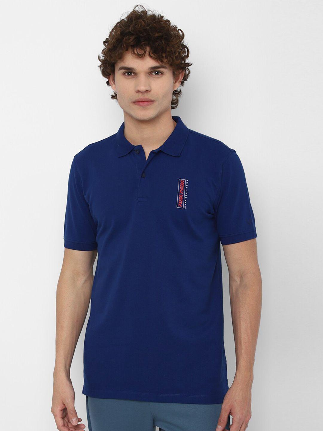 allen solly tribe men blue polo collar t-shirt