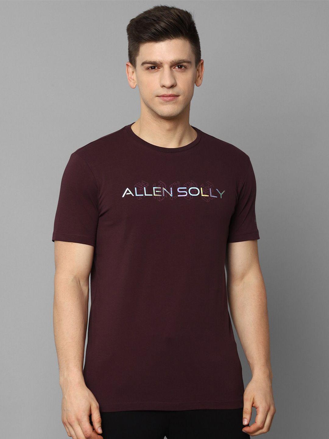 allen solly tribe men brown typography t-shirt