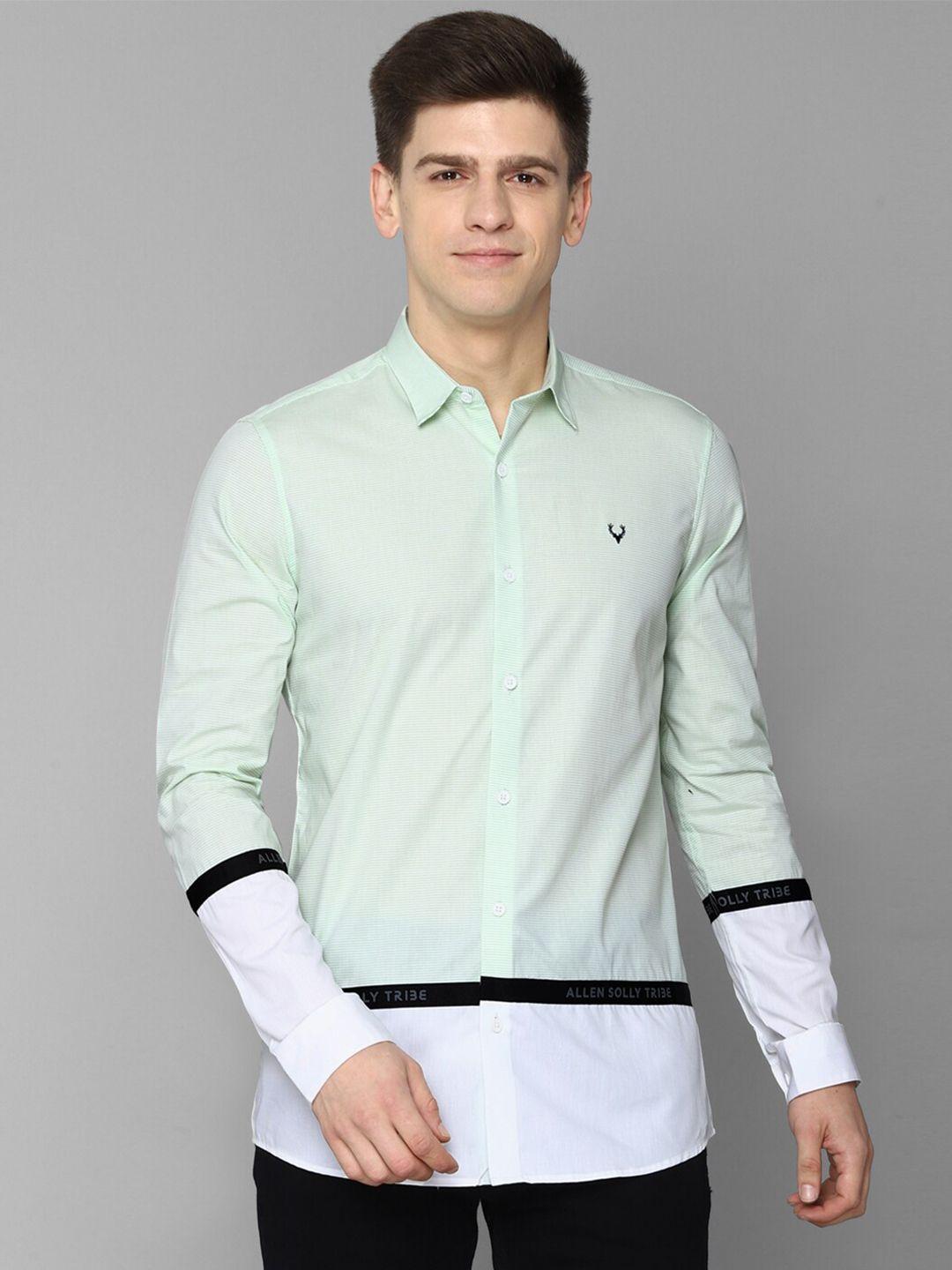 allen solly tribe men colourblocked pure cotton casual shirt