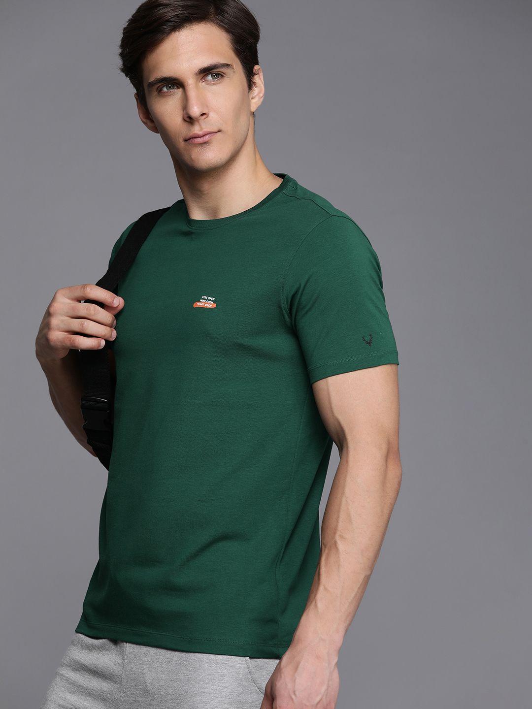 allen solly tribe men green print detail t-shirt