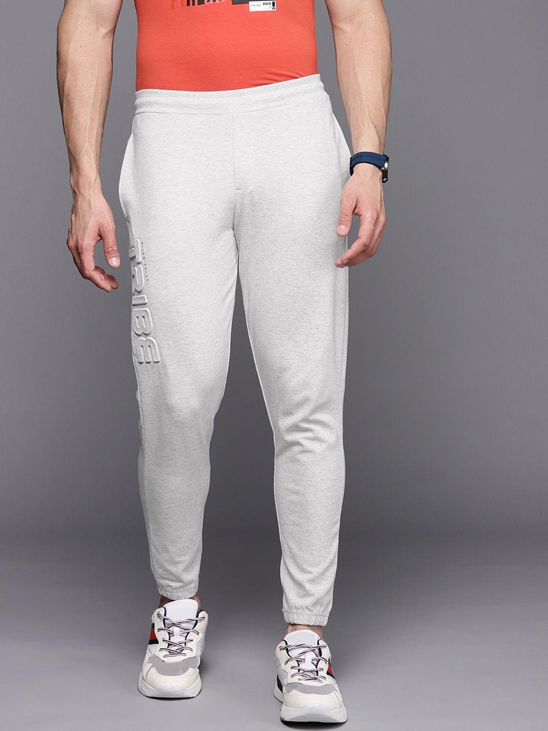 allen solly tribe men grey melange solid joggers