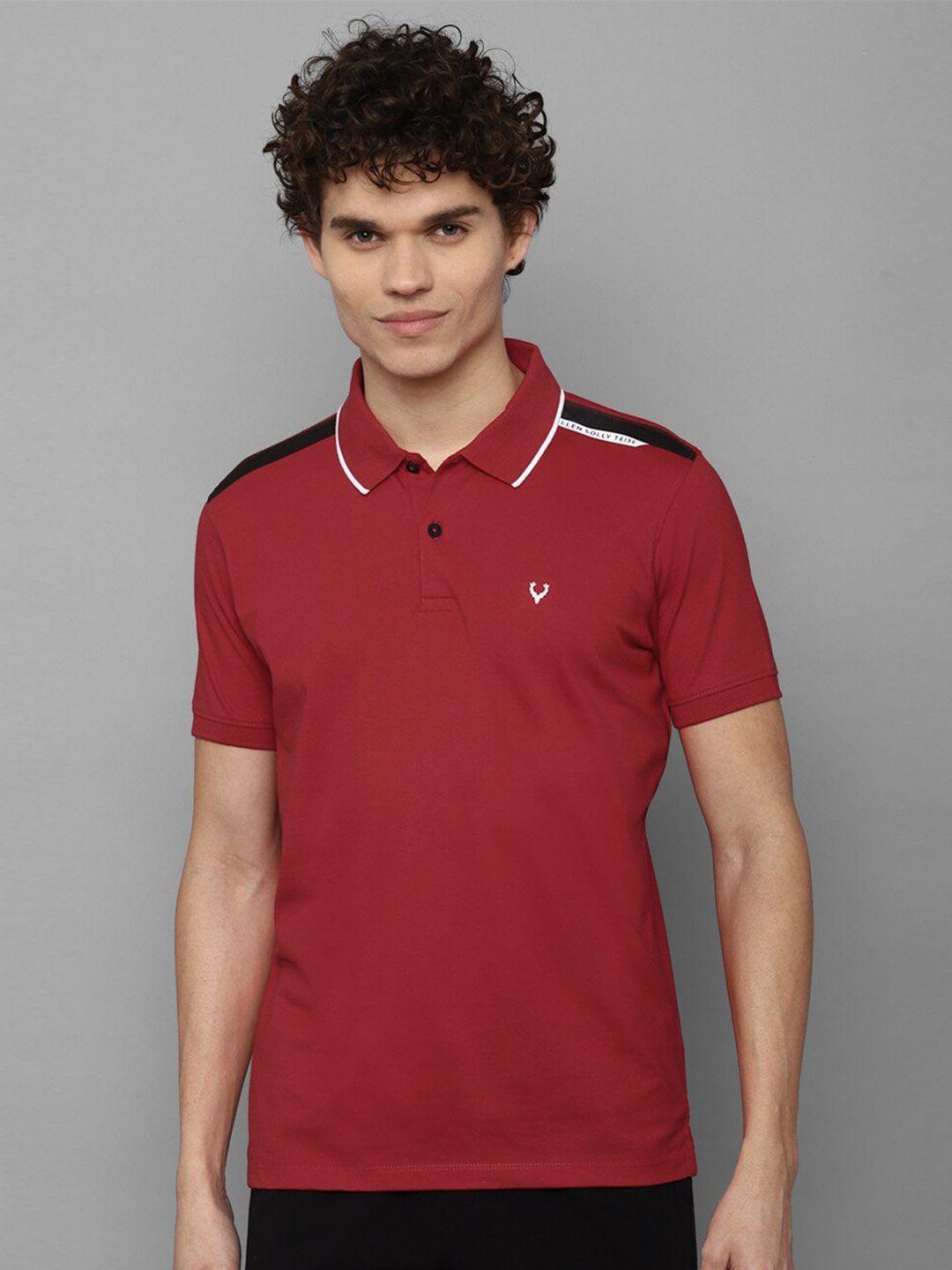 allen solly tribe men maroon polo collar t-shirt