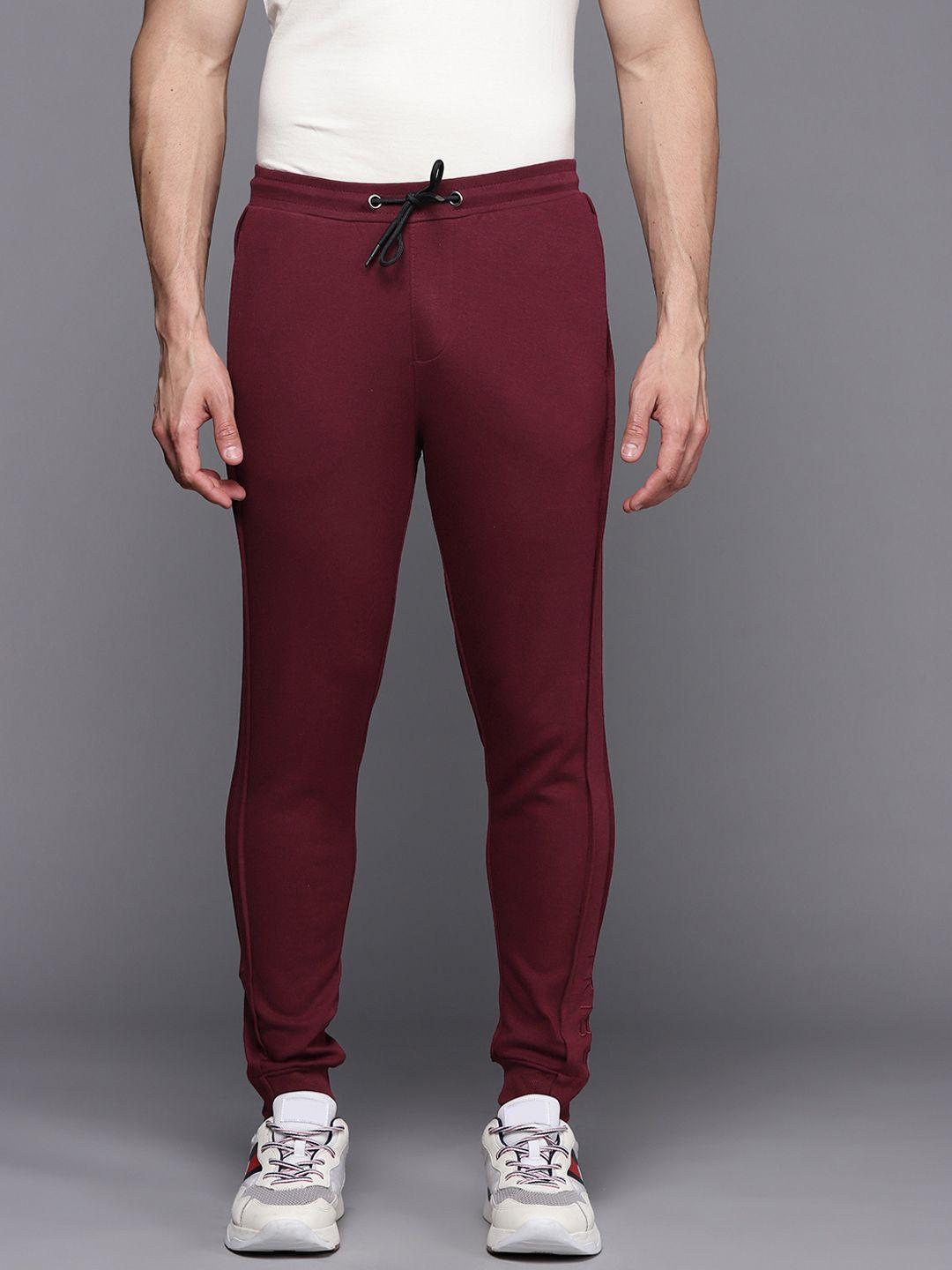 allen solly tribe men maroon solid joggers