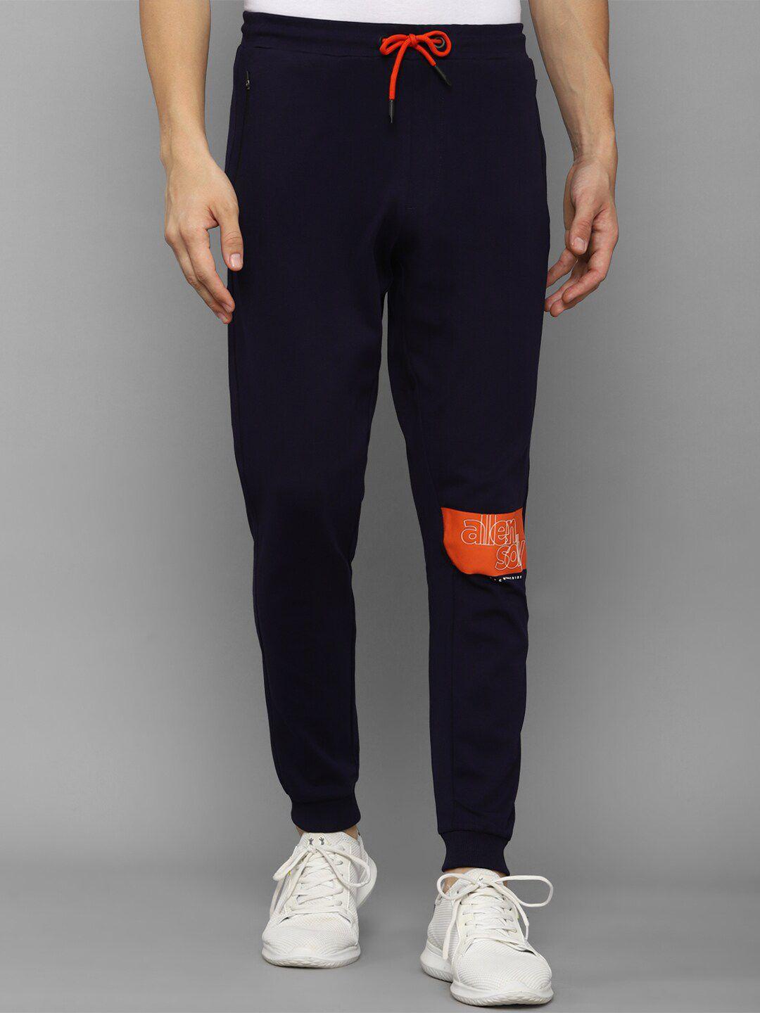 allen solly tribe men navy blue brand logo printed jogger