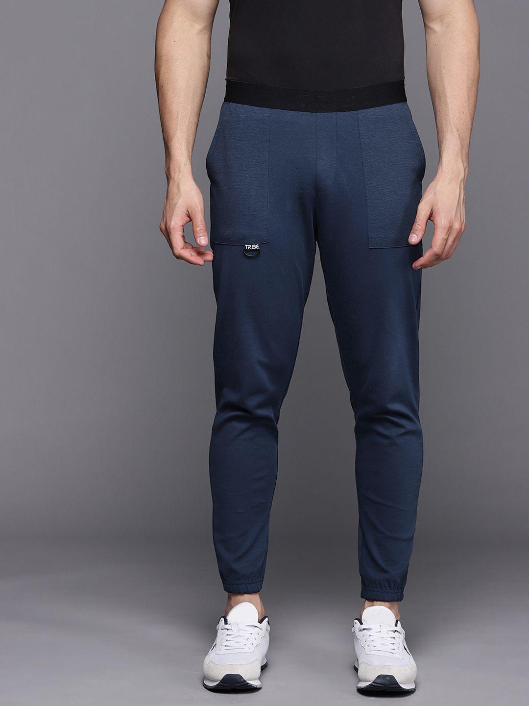 allen solly tribe men navy blue solid joggers