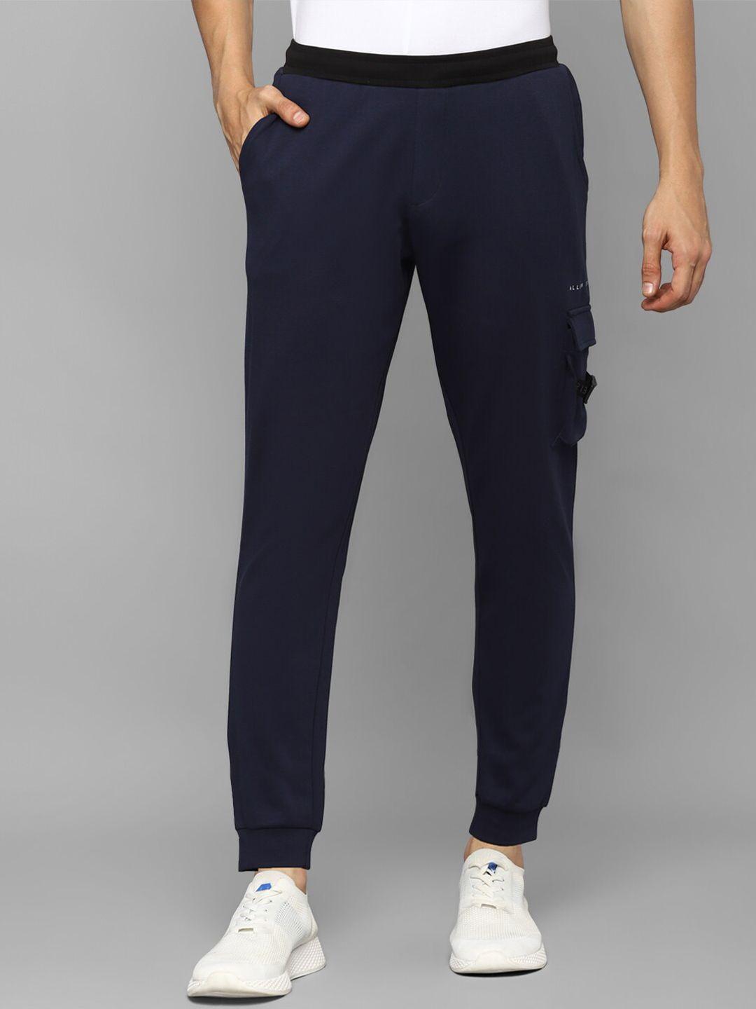 allen solly tribe men navy-blue solid joggers