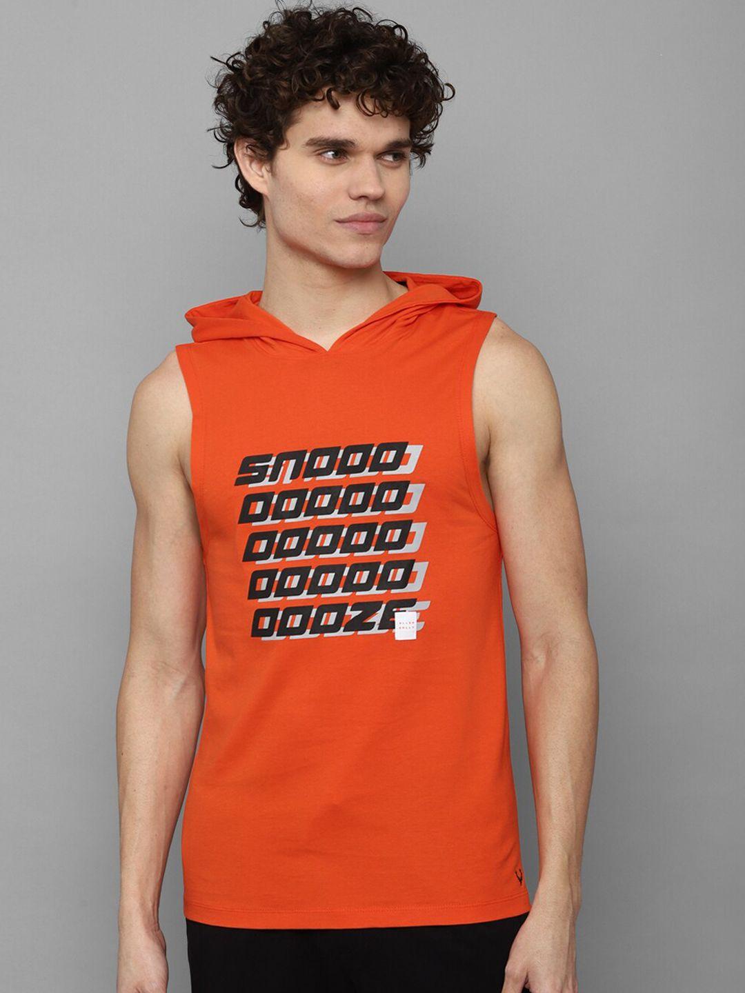 allen solly tribe men orange printed tank vests