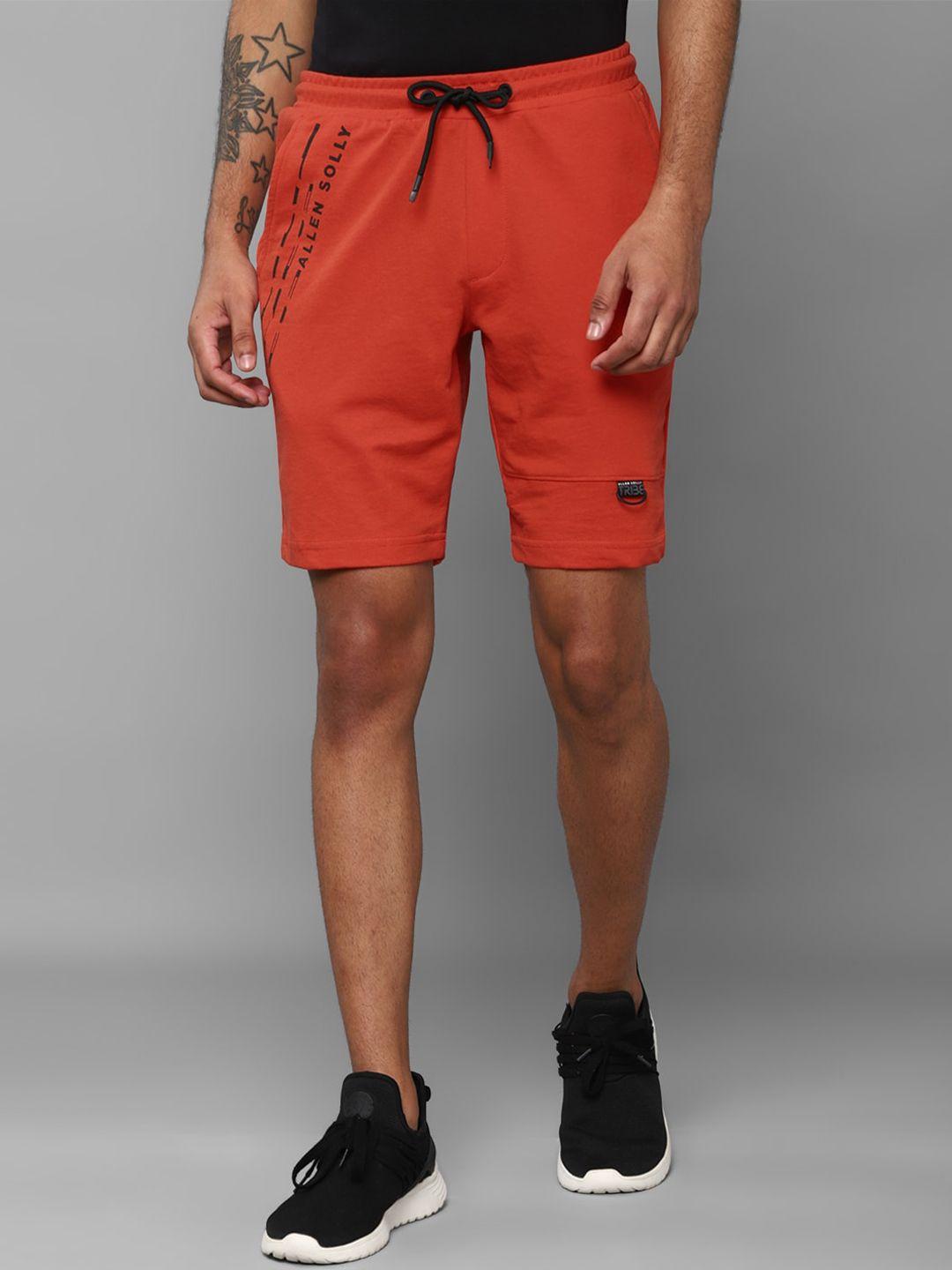 allen solly tribe men red slim fit sports shorts