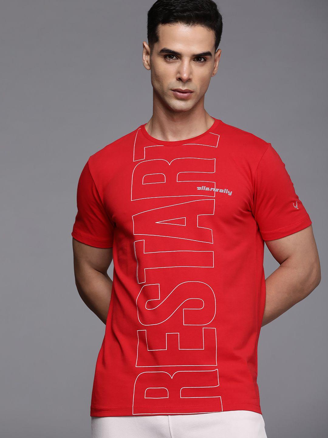 allen solly tribe men typography printed slim fit t-shirt