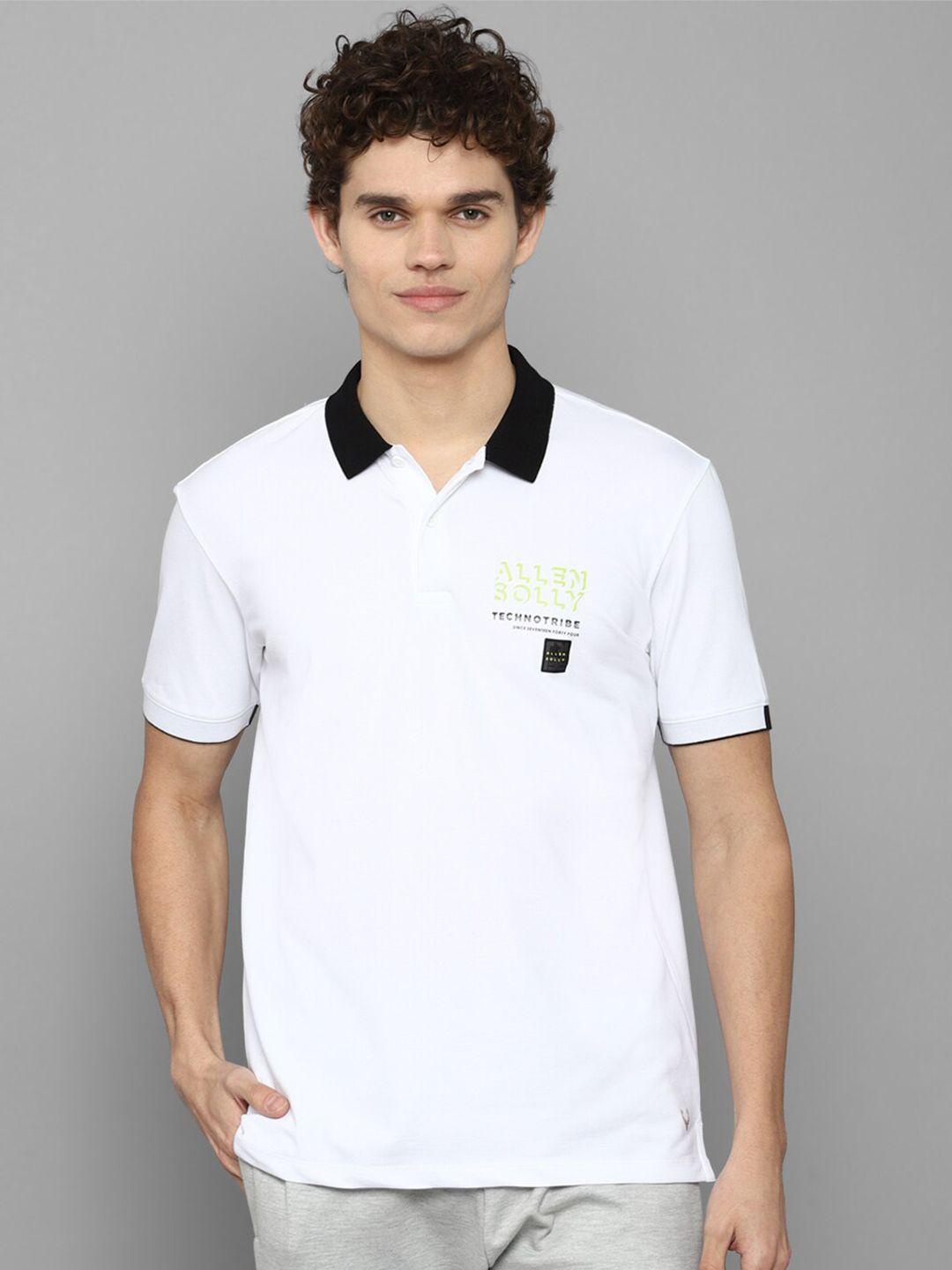 allen solly tribe men white polo collar casual  t-shirt