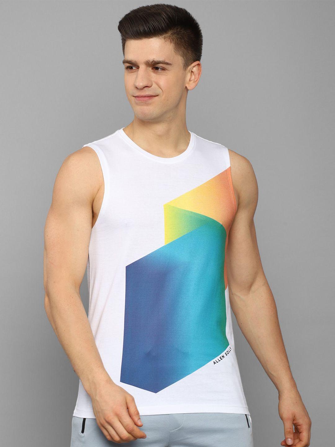 allen solly tribe men white printed pure cotton innerwear vests