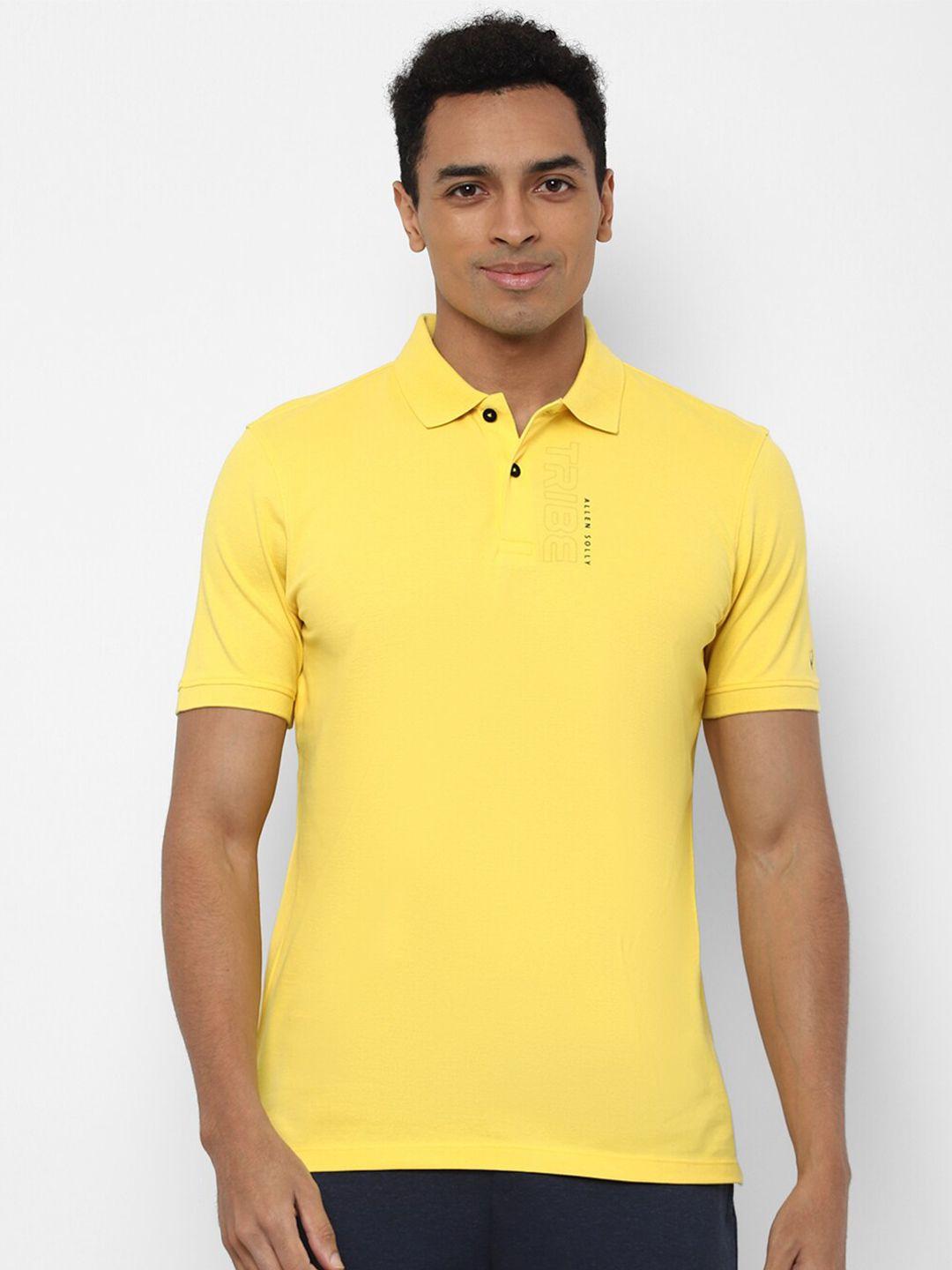 allen solly tribe men yellow polo collar t-shirt